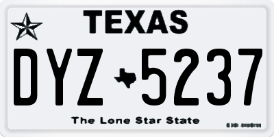 TX license plate DYZ5237