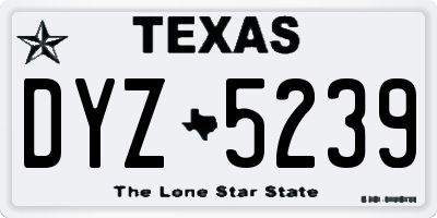 TX license plate DYZ5239