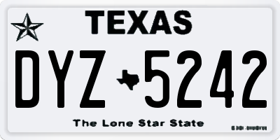 TX license plate DYZ5242