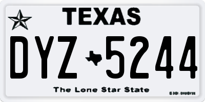 TX license plate DYZ5244