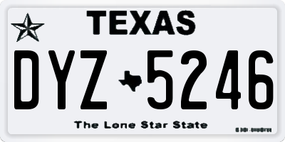 TX license plate DYZ5246