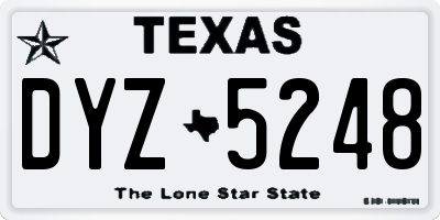 TX license plate DYZ5248