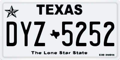 TX license plate DYZ5252