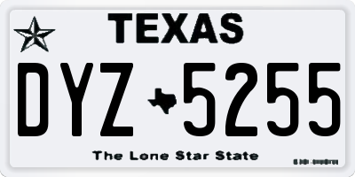 TX license plate DYZ5255