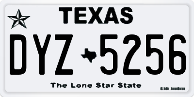 TX license plate DYZ5256