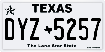 TX license plate DYZ5257