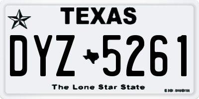 TX license plate DYZ5261