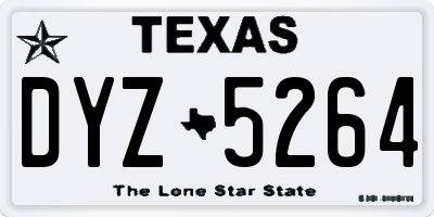 TX license plate DYZ5264