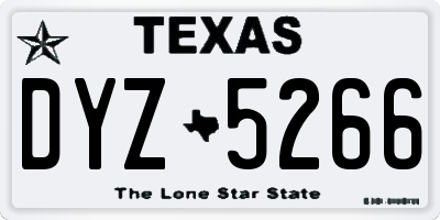 TX license plate DYZ5266