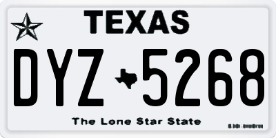 TX license plate DYZ5268