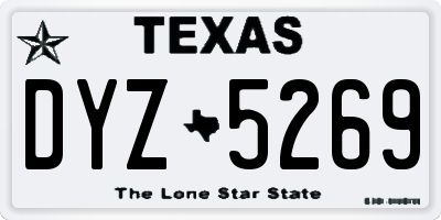 TX license plate DYZ5269