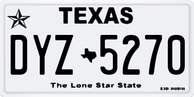 TX license plate DYZ5270