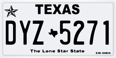 TX license plate DYZ5271