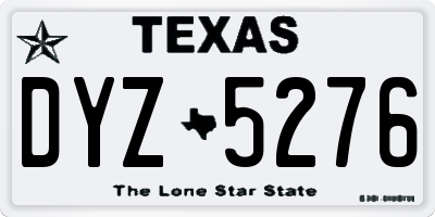 TX license plate DYZ5276