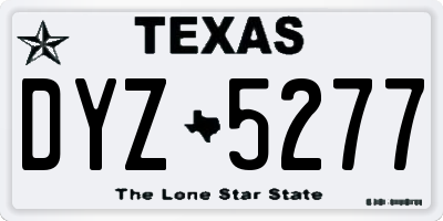 TX license plate DYZ5277