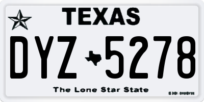 TX license plate DYZ5278