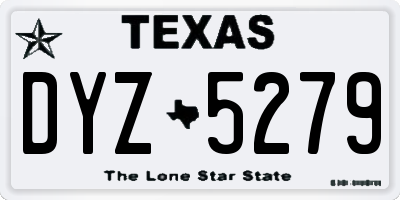 TX license plate DYZ5279