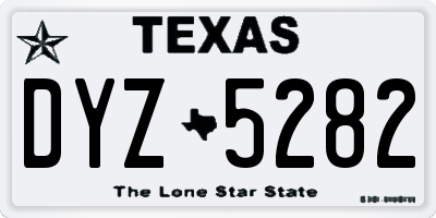 TX license plate DYZ5282