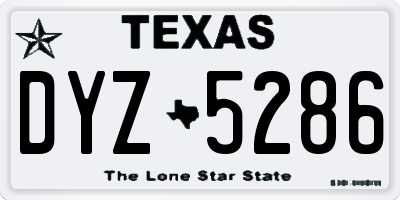 TX license plate DYZ5286