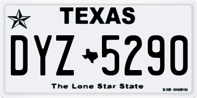 TX license plate DYZ5290