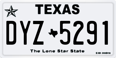 TX license plate DYZ5291