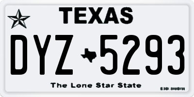 TX license plate DYZ5293