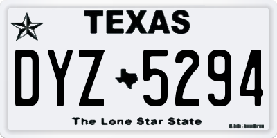 TX license plate DYZ5294