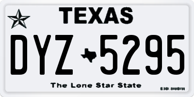 TX license plate DYZ5295