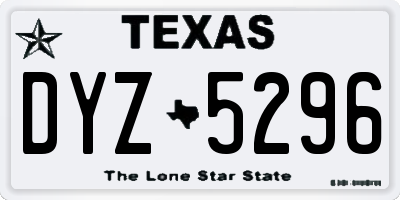 TX license plate DYZ5296