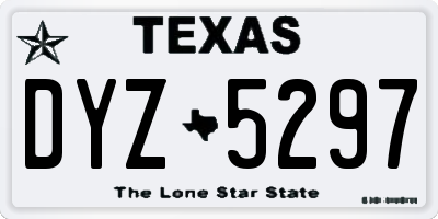 TX license plate DYZ5297