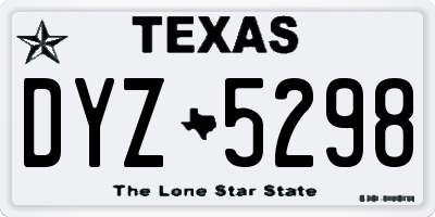 TX license plate DYZ5298