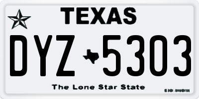 TX license plate DYZ5303