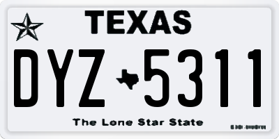 TX license plate DYZ5311