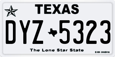TX license plate DYZ5323