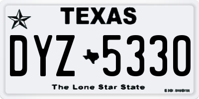 TX license plate DYZ5330