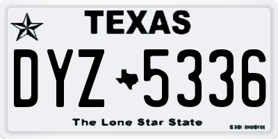TX license plate DYZ5336