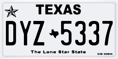 TX license plate DYZ5337