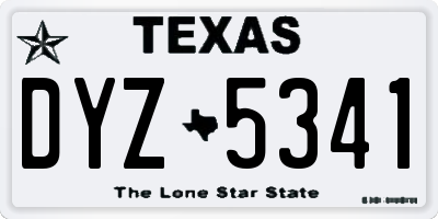 TX license plate DYZ5341