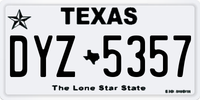 TX license plate DYZ5357