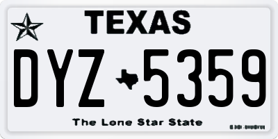 TX license plate DYZ5359
