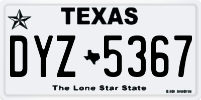 TX license plate DYZ5367