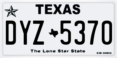 TX license plate DYZ5370
