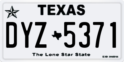 TX license plate DYZ5371