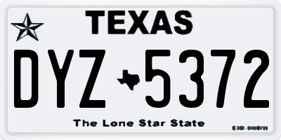 TX license plate DYZ5372