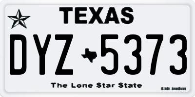 TX license plate DYZ5373