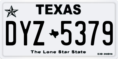 TX license plate DYZ5379