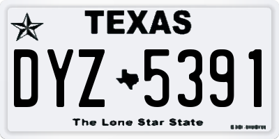 TX license plate DYZ5391