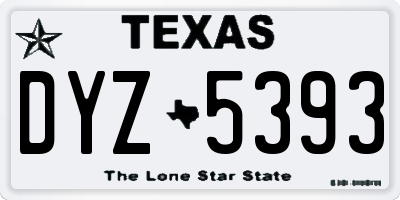 TX license plate DYZ5393