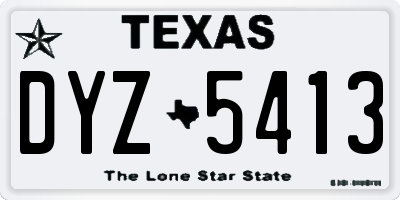 TX license plate DYZ5413