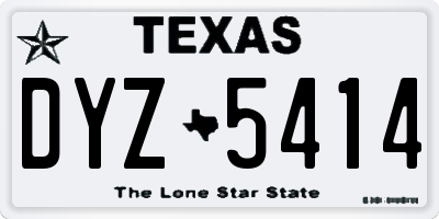 TX license plate DYZ5414